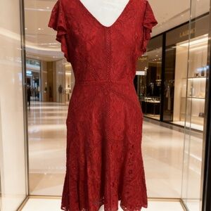 Taylor Red Lace Midi Dress